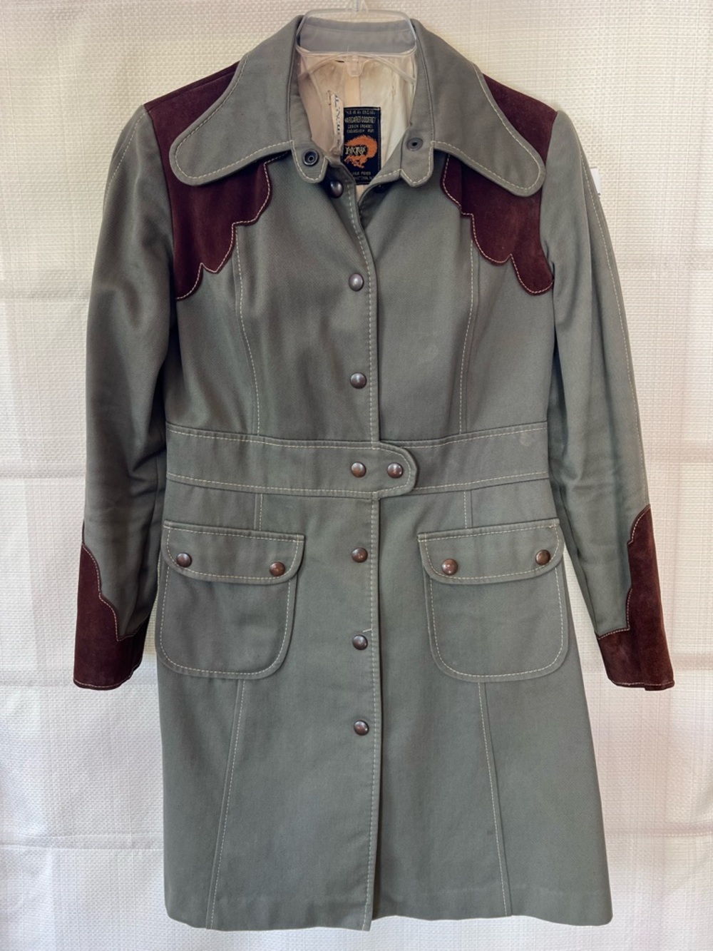 Vintage Margaret Godfrey for Fox Run Denim & Suede Western Coat